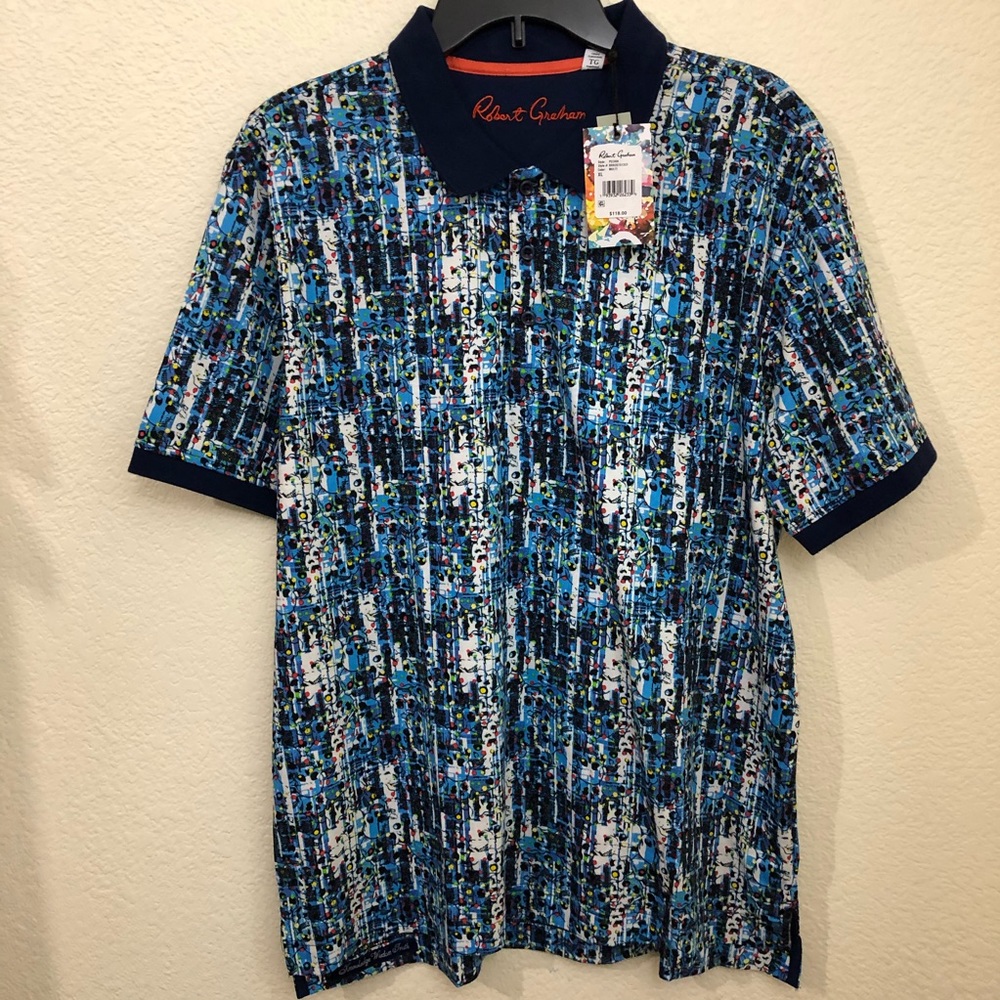 Robert Graham Pechia Short Sleeve Polo Shirt NWT - Picture 3 of 12